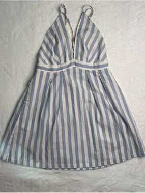 Cooperative Blue and White Striped Mini Dress